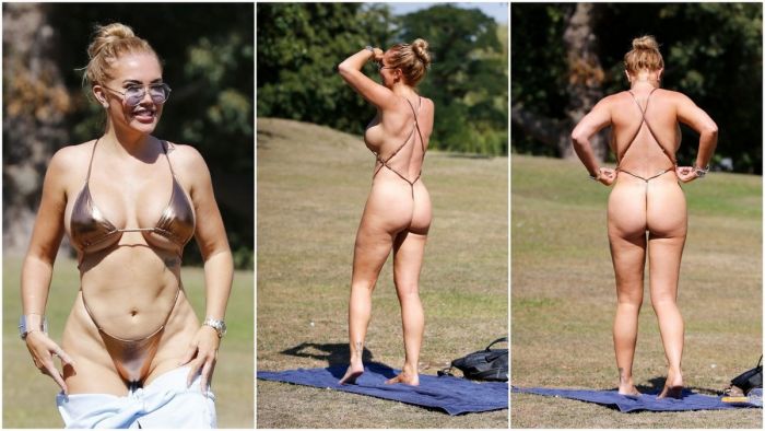 41-летняя английская телеведущая, модель и телезвезда Эйслейн Хорган-Уоллас  в мини-бикини Много девушек (+18)