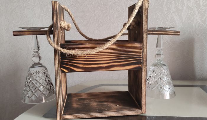 Переносная подставка для вина и бокалов Как это сделано