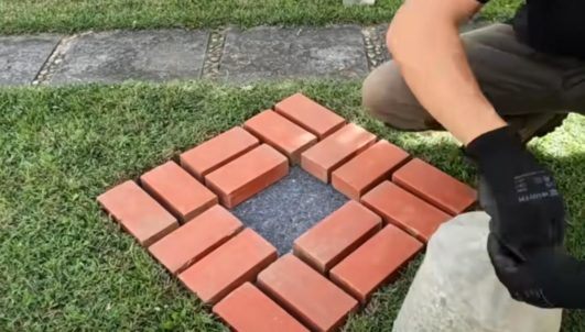 Как сделать декоративную клумбу из кирпича Как это сделано