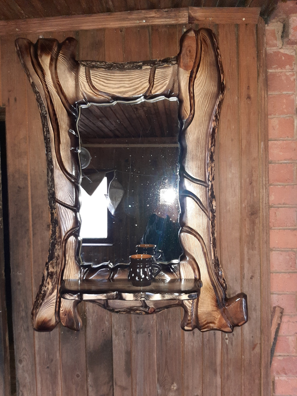 Деревянные резные рамы под зеркала в баню и сауну