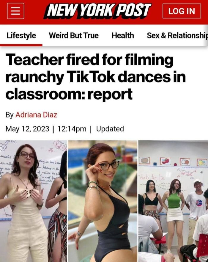 Учительницу уволили за съемку непристойных танцев для TikTok в классе С миру по нитке,Свежее