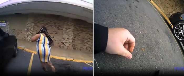 Видео эпичной погони за девушкой толстым полицейским