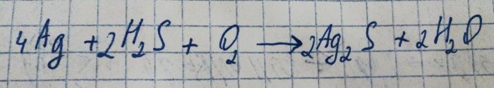 Уравнение реакции серебра с сероводородом