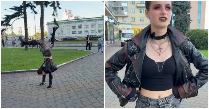 Встретил настоящую панк-девушку на улице! ✨